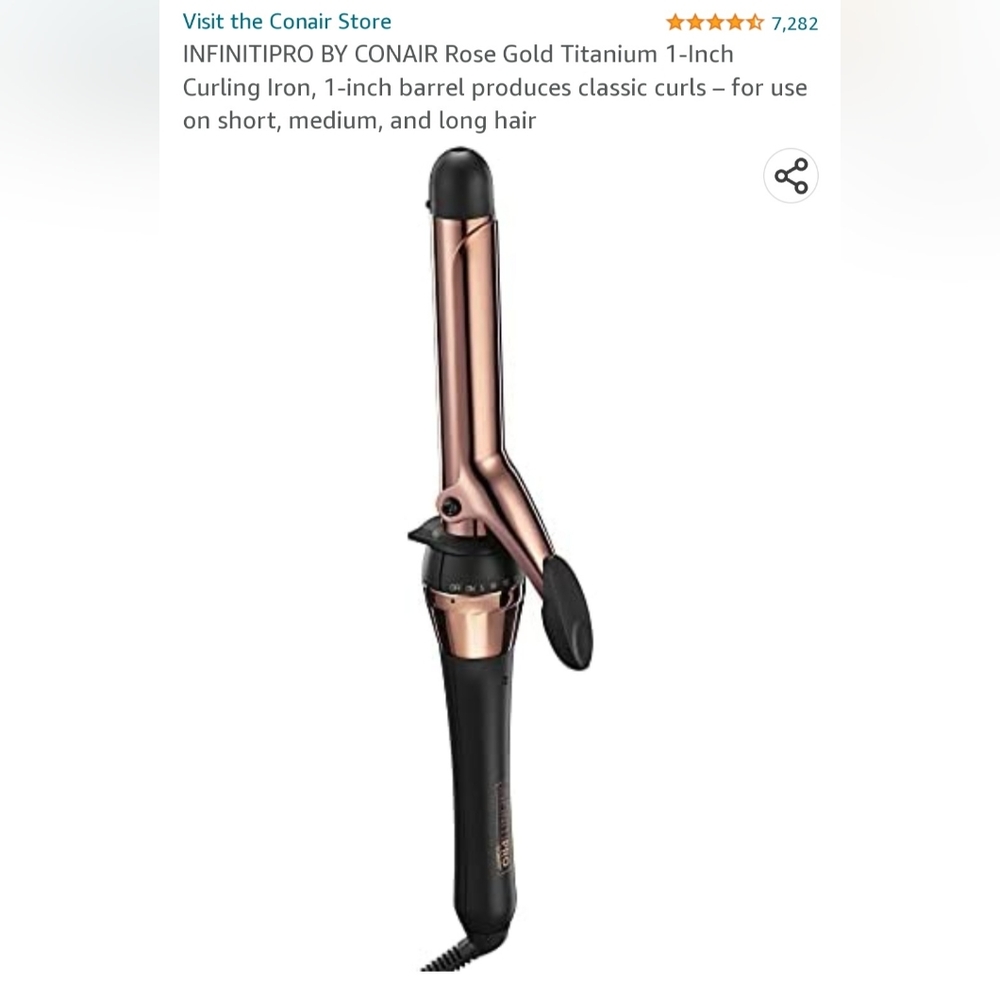 Brand new InfinitiPro Conair 1 1/4 inch rose gold titanium curling iron